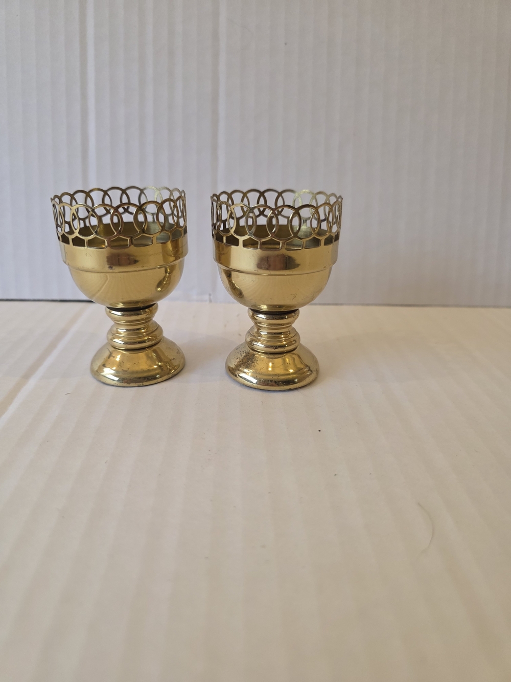 Gold Decorative Pedestal Candle Holders (Set of 2)